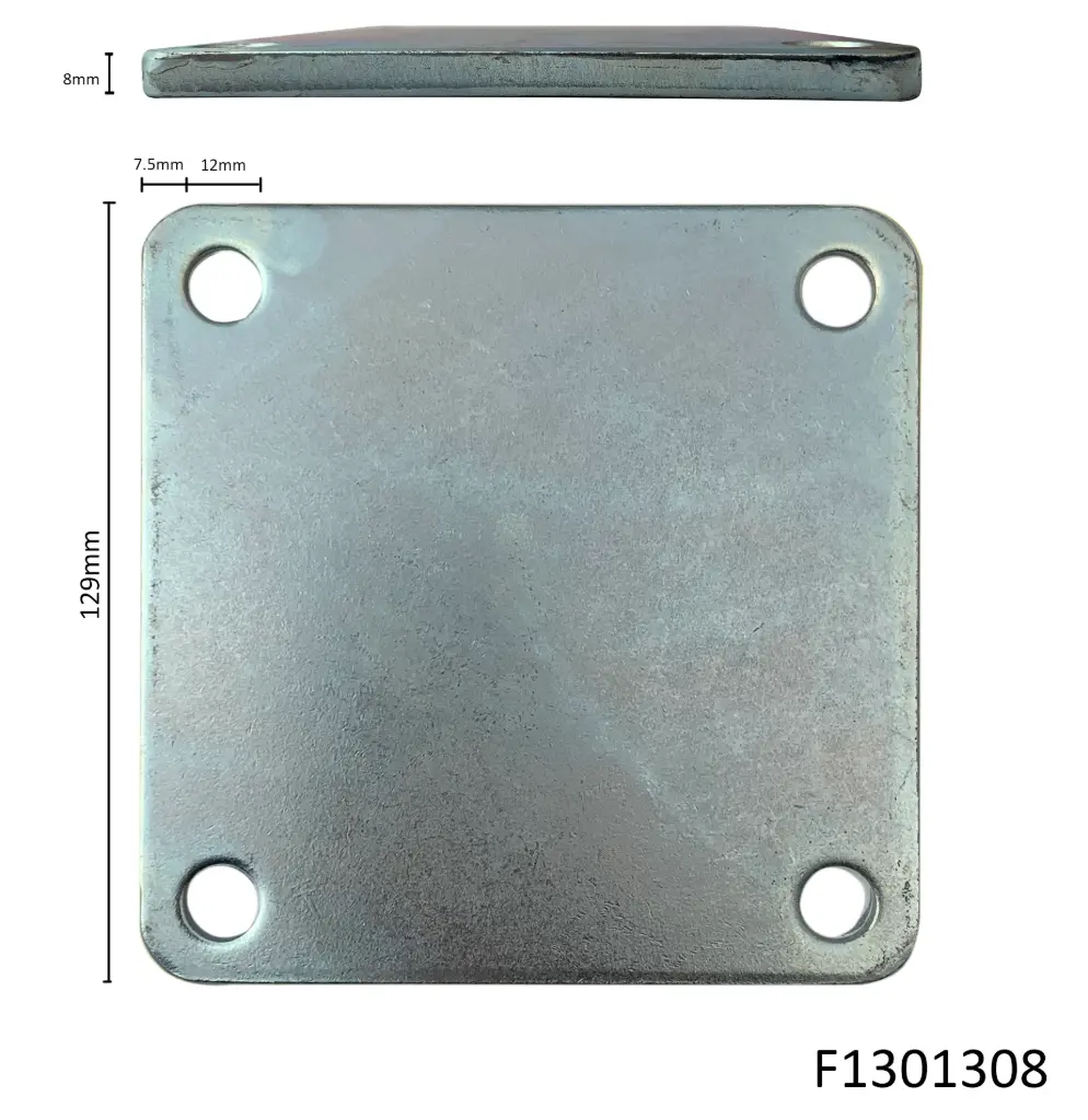 Post Base Plate 130 x 130mm x 8mm Galv
