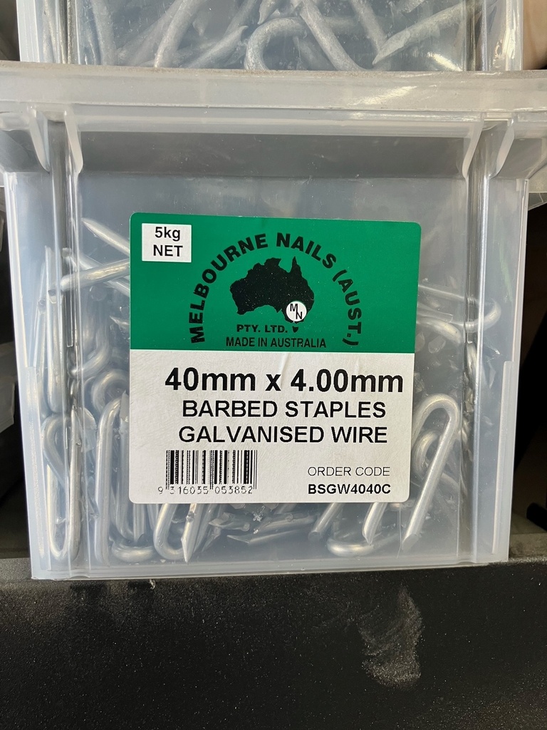 Staples - 40x4mm Barb 5KG