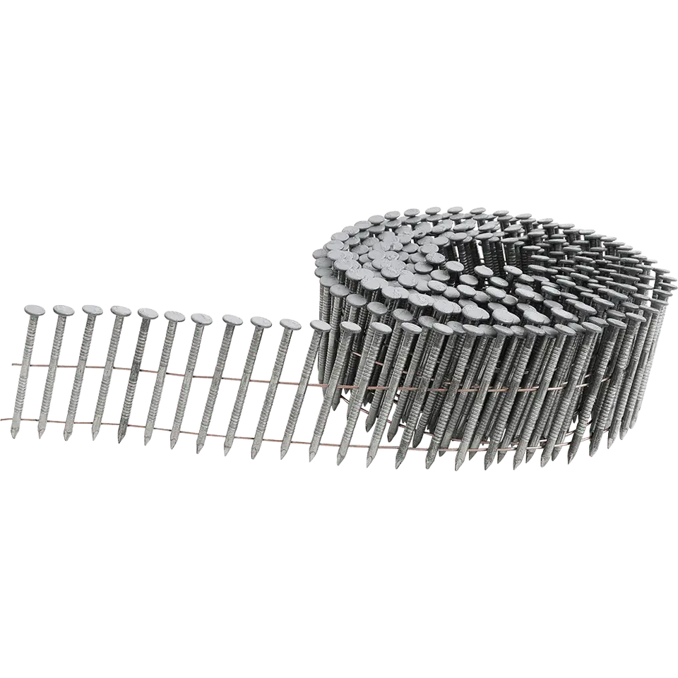 2.5mm x 45mm Hot Dip Galvanised Ring Shank Flat Head 15 Degree Wire Collated Coil Nails: Box of 9000 - CN2545RHDG