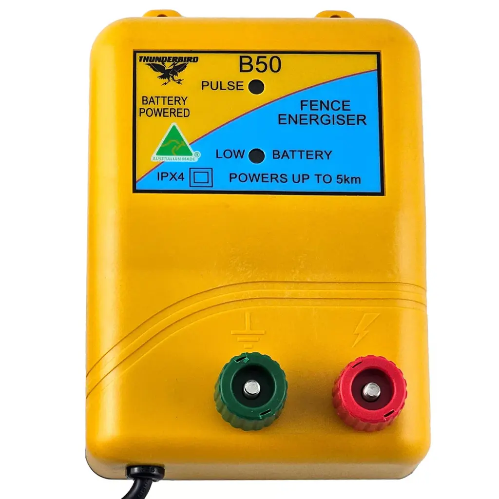 Thunderbird B-50 5km 12v Battery Electric Fence Energiser