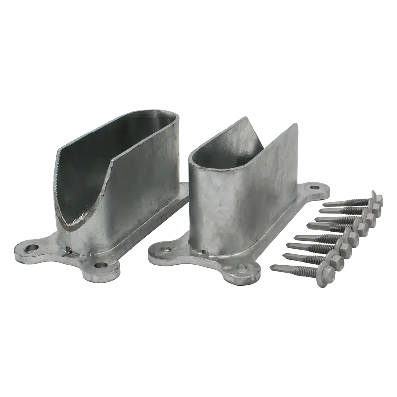 Cattle Rail End Bracket Flat 115x42mm Pair with screws Rotech Rural