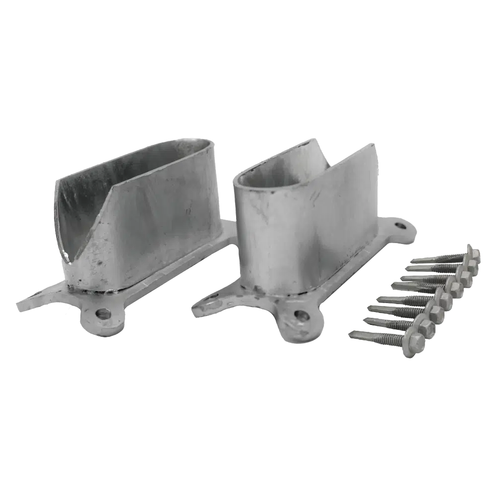 Cattle Rail End Bracket Oval 115x42mm Pair with screws Rotech Rural
