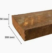 200 x 50mm x 2.4m Hardwood Sleepers