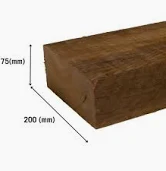 200 x 75mm x 2.4m Hardwood Sleepers ACQ
