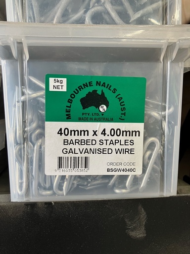 [404BARB5KG] Staples - 40x4mm Barb 5KG