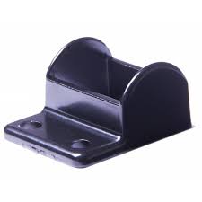[4008] Pool Panel Bracket - 38x25mm Raked | Black Powder Coated