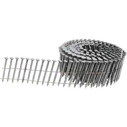 [452.5CNSMC] 2.5mm x 45mm Hot Dip Galvanised Ring Shank Flat Head 15 Degree Wire Collated Coil Nails: Box of 9000 - CN2545RHDG