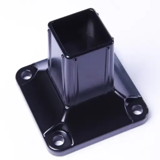 Post Base 4 Hole 50mm PC Black