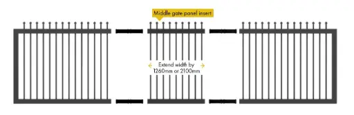 Zeus Steel Sliding Gate 2090mm H Extension Panel 