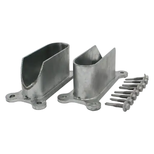 [CRE11542] Cattle Rail End Bracket Flat 115x42mm Pair with screws Rotech Rural