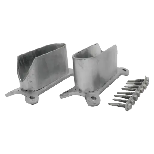[CRER11542] Cattle Rail End Bracket Oval 115x42mm Pair with screws Rotech Rural